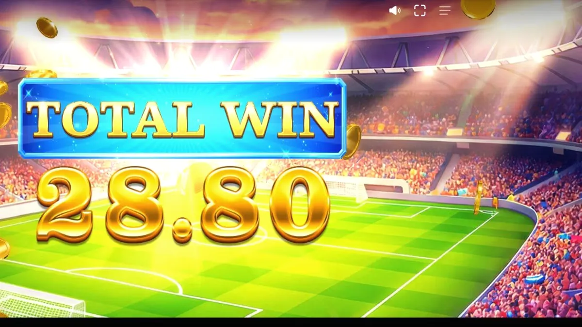 World Football Fortunes slot game interface na may football stadium theme