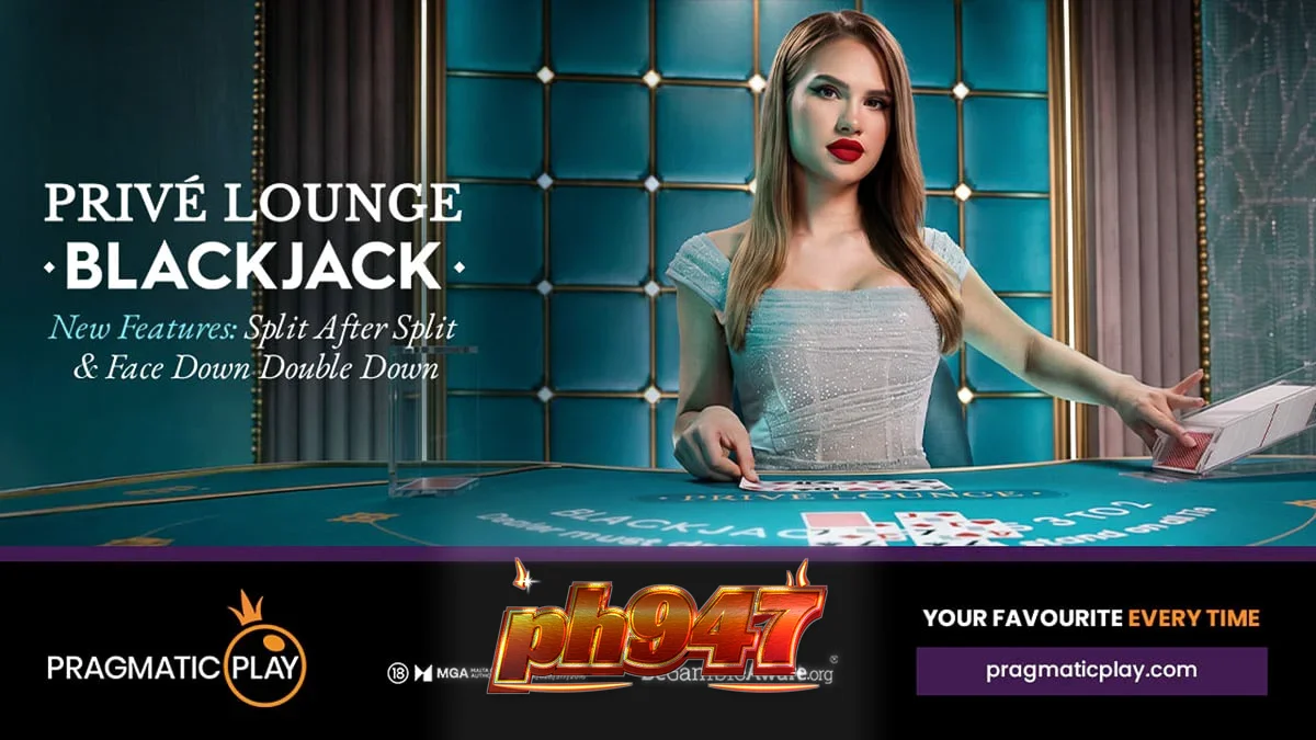 Isang eleganteng live blackjack table sa loob ng isang premium na casino lounge.